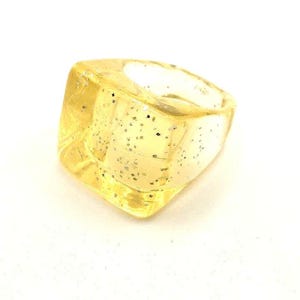 80&#39;s Gelb Glitter Lucite Acrylring