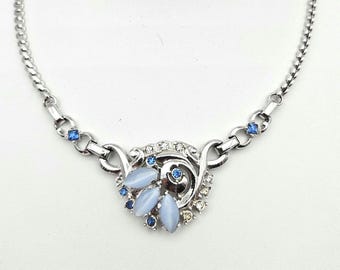 Vintage Blue MCM Necklace Designer Signed Lustern
