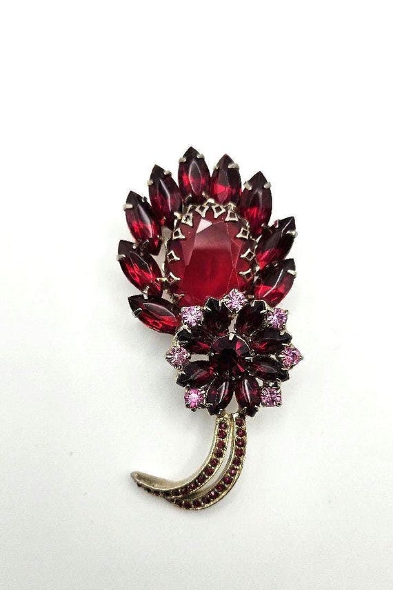 Petite Broche Fantaisie Vintage Avec Strass - Très Bon état Général