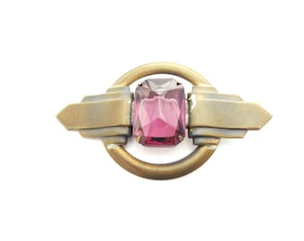 Riesige Art Deco Metall Brosche