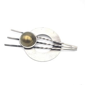 80&#39;s Brutalist Large Vintage Brooch