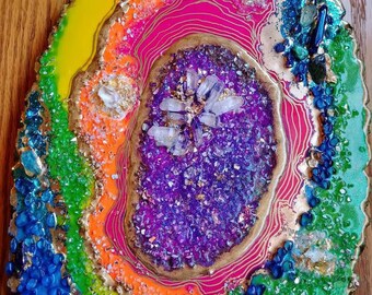 Geode painting | Etsy