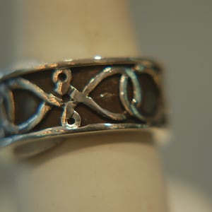 Wide Sterling Silver Celtic Knot Work Wide Band
