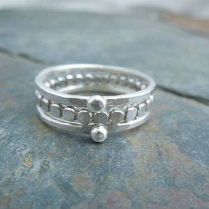 Silver Rings, Sterling Silver Stacking Rings, Silver Bead Ring
