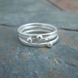 Sterling Silver Stacking Ring, Silver Bead Ring