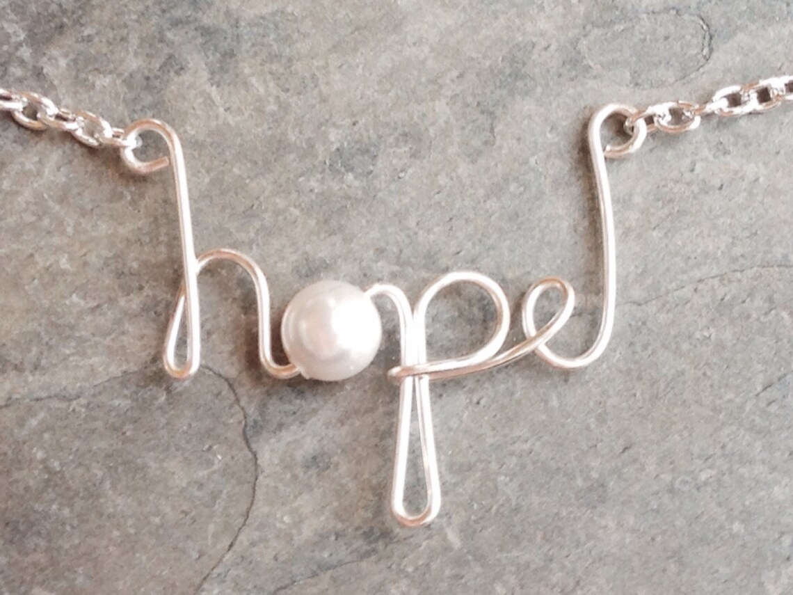 Hope Necklace Birthstone Necklace Silver Hope Necklace Gold Etsy