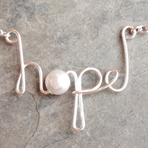 Hope Necklace, Birthstone Necklace, Silver Hope Necklace, Gold Hope Necklace, Swarovski Crystal Birthstone, Message Jewelry