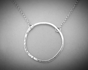 Circle Necklace Silver, Infinity Necklace, Eternity Necklace, Sterling Silver Necklace