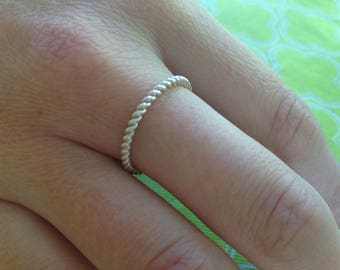 Silver Stacking Ring, Silver Twist Ring