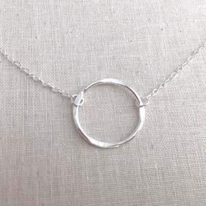 Bridesmaid Gift, Circle Necklace Silver, Infinity Necklace, Eternity Necklace, Sterling Silver Necklace