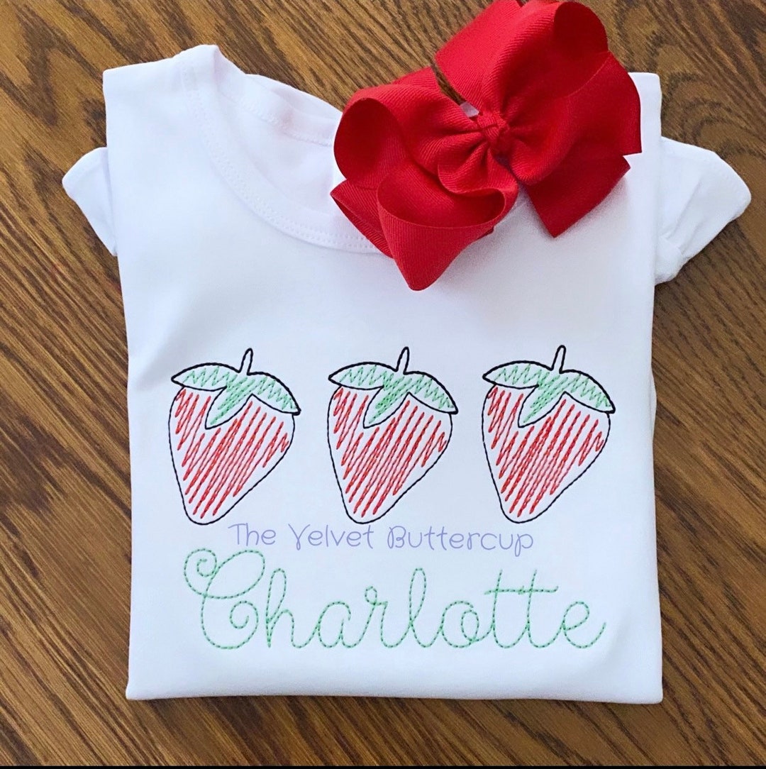 Strawberry Trio Embroidery Design Quick Stitch Bean Stitch - Etsy