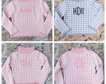 Gingham Plaid Rollneck Sweater