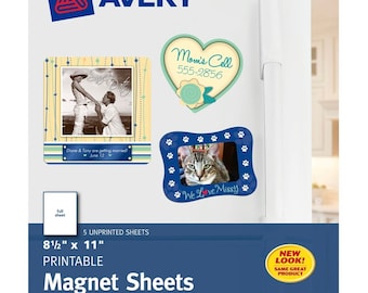 MAGNETIC PAPER, Avery printable magnet sheets for Inkjet printer, custom photo print, refrigerator magnet, personalized gift fridge magnets
