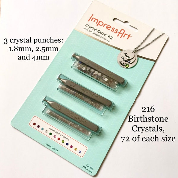Crystal setter punches, metal stamping punches, birthstone flat back crystals, rivet setting punch, metalworking tools, personalized jewelry