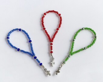 Miniature Rosary: Seed Bead Doll Rosary, Christening Favor (3pcs)