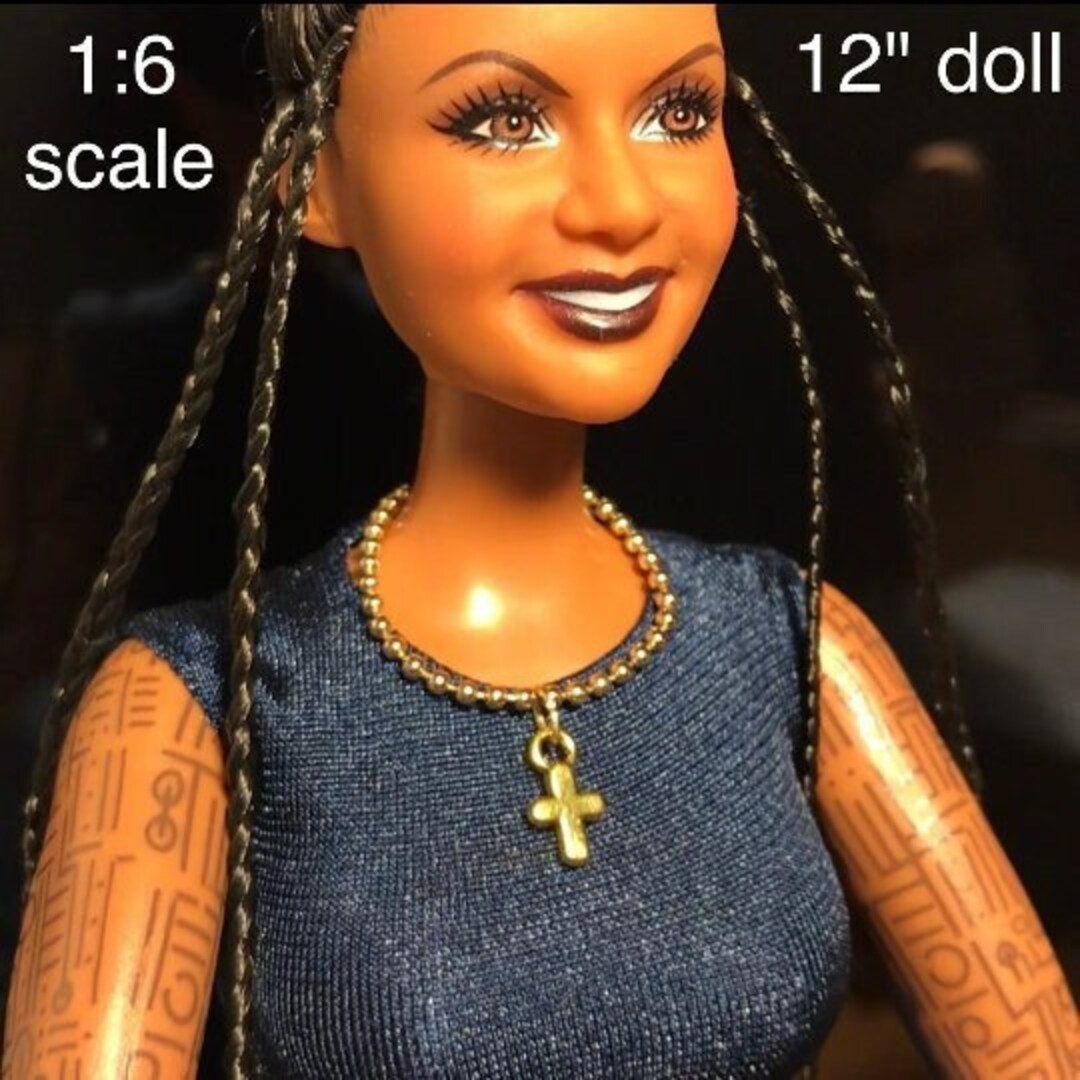 Doll Jewelry Ball Chain Cross Pendant Necklace 16 Scale 12 Etsy