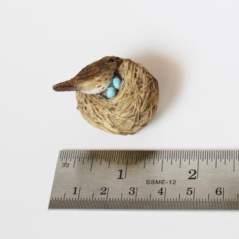 Bird Nest Fairy Garden Birds Miniature Birds Resin Bird Etsy