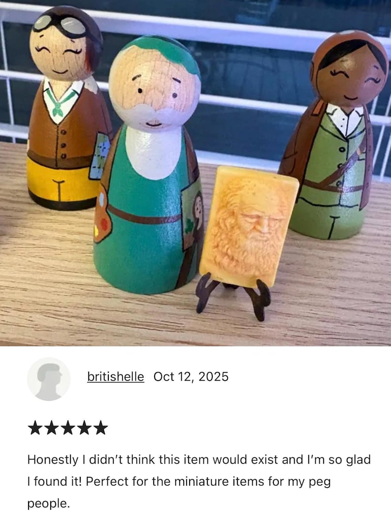 unique rusty miniature plate stand, tiny display, roombox, diorama, mini picture book holder for doll, 1:12 scale dollhouse, handmade in USA afbeelding 6
