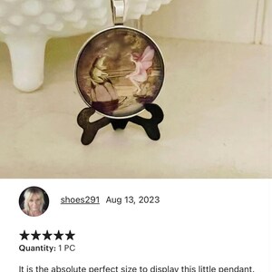 unique rusty miniature plate stand, tiny display, roombox, diorama, mini picture book holder for doll, 1:12 scale dollhouse, handmade in USA afbeelding 12