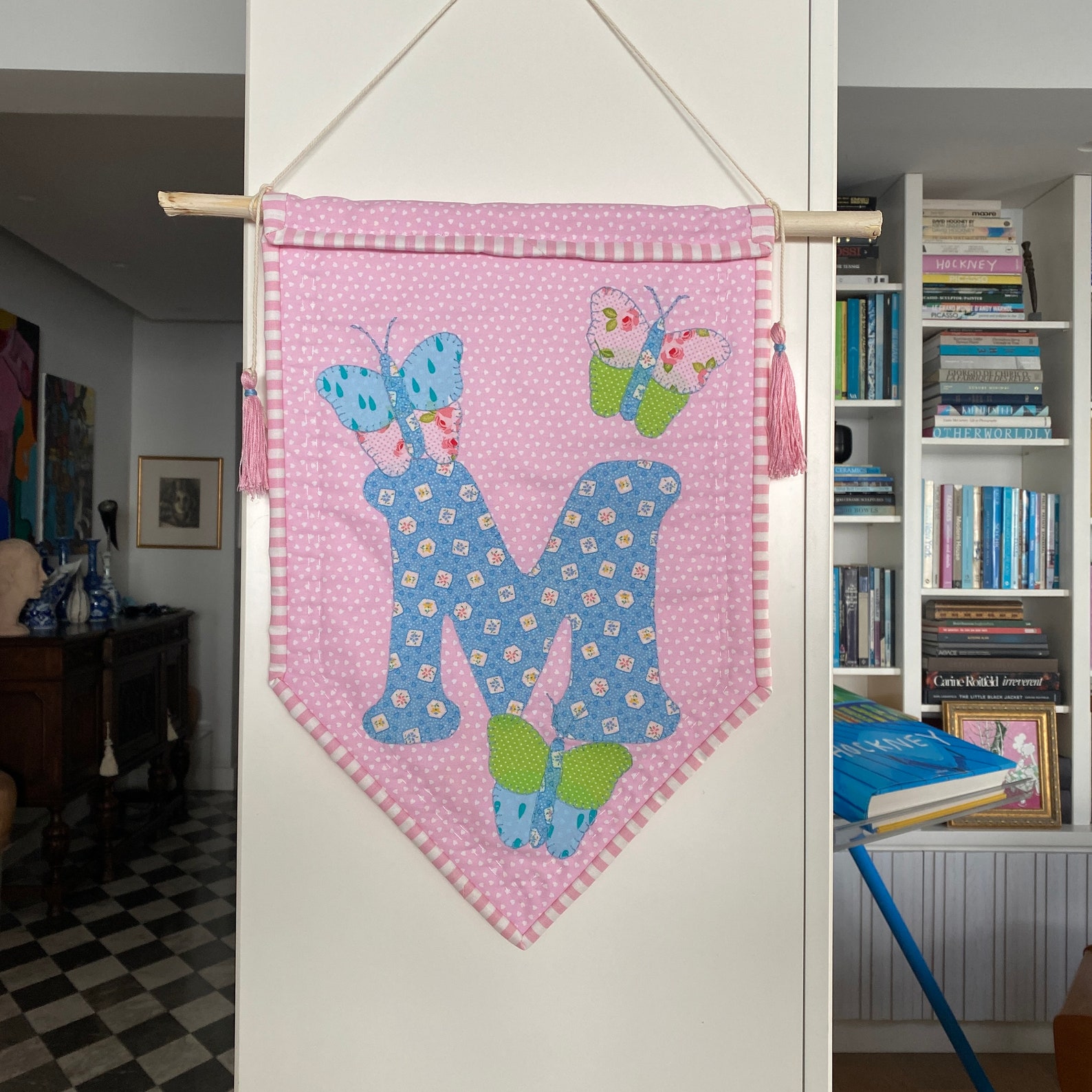 Personalized Banner, Initial Wall Hanging, Custom Made Banner, Kids