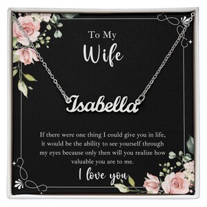 To My Wife Name Necklace, Personalized Necklace Gift For Wife, Wife Birthday Gift Necklace, Anniversary Gift For Wife, Valentine Day Gifts