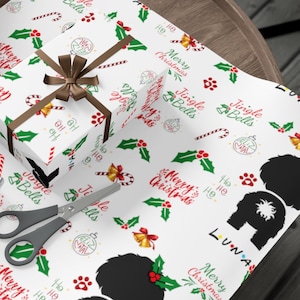 Personalisierte Hunderasse mit Namen Weihnachtsgeschenkpapier, Geburtstagsgeschenkpapier, Haustier Weihnachtsgeschenke, Geschenke für Freunde, Geschenke für Haustiere
