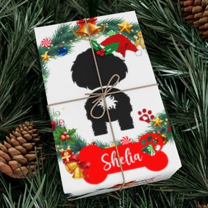 Personalisierte Hundename Geschenkpapier, benutzerdefinierte Hunderasse Geschenkpapier, Urlaub Wrap, einzigartiges Geschenk, Pelz Baby Geschenk, niedliche Geschenkverpackung, benutzerdefinierte Haustier Geschenke