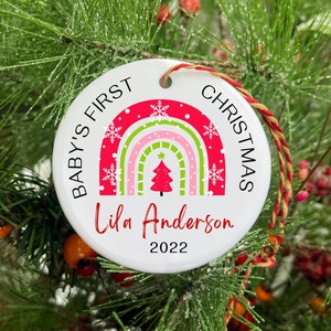 Baby first Christmas ornament 2022, Baby&#39;s First Christmas Ornament, Personalized First Christmas Ornament, Custom Baby girl Ornament