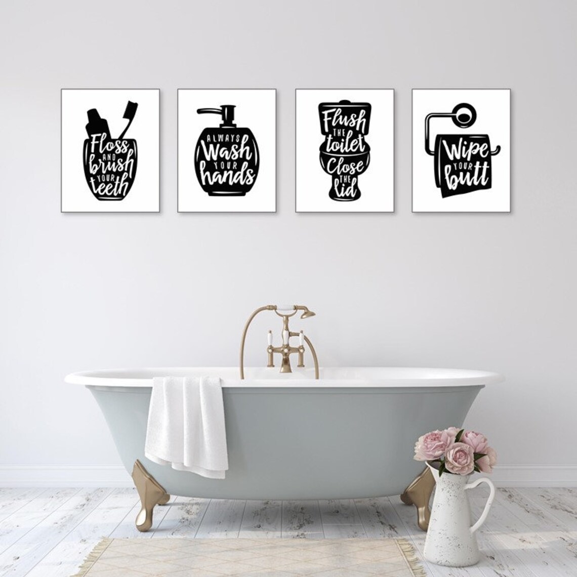 Bathroom Toilet Prints Posters Home Décor Gift Typography Gift - Etsy