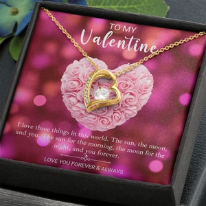 Mijn Valentijn Ketting, Forever Love Valentine's Day Anniversary Necklace Gift, Vriendin Vrouw Verloofde Soulmate Verjaardagsbericht kaart cadeaus