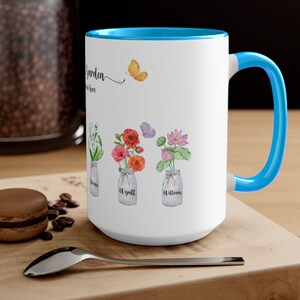 Birth Flower mug gift for Grandma, Grandmas Garden Gift, Birth Flower Family Print, Mothers Day Gift Grandma, Birth Flower Grandma, 15oz
