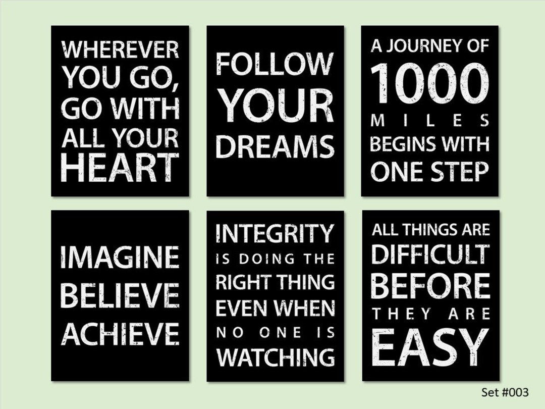 Positive Quote Prints Set, Inspirational Quotes, Positive Quotes Gift ...