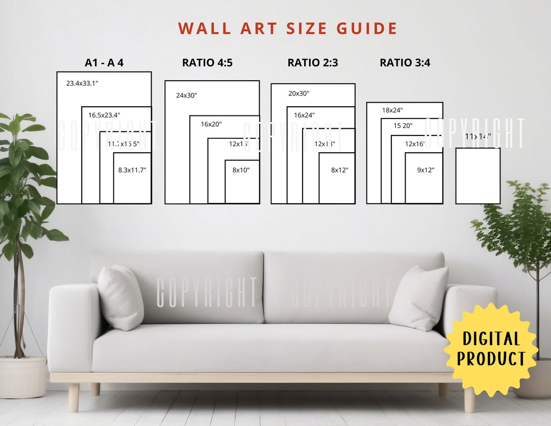 Livingroom Wall Decor Art Size Guide Digital Prints, Livingroom Wall ...