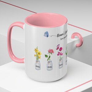 Birth Flower mug gift for Grandma, Grandmas Garden Gift, Birth Flower Family Print, Mothers Day Gift Grandma, Birth Flower Grandma, 15oz