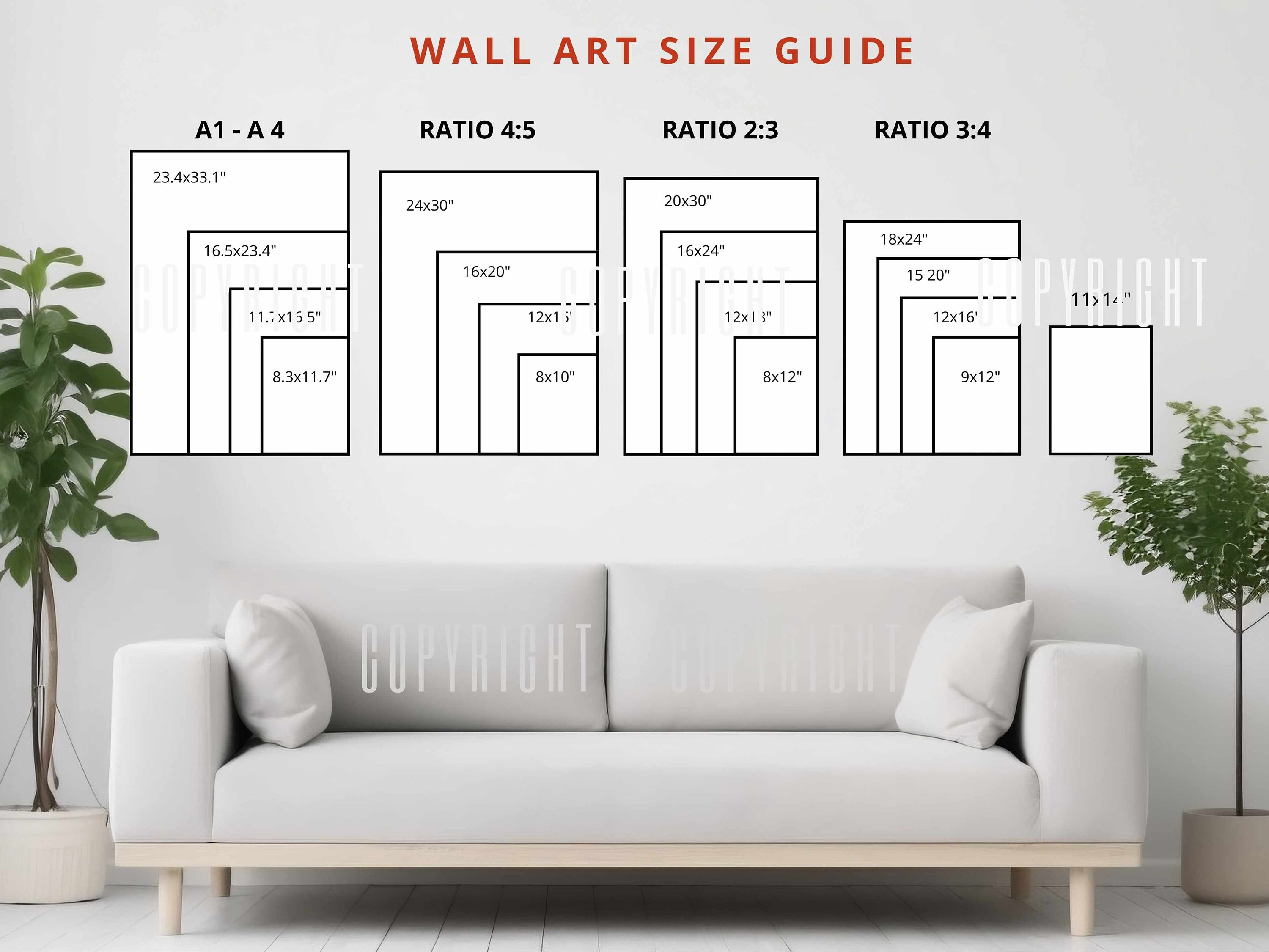 Livingroom Wall Decor Art Size Guide Digital Prints, Livingroom Wall ...