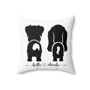 A Personalized Dog name Pillow, Dog Mom Pillow, Dog Pillow, Dog Lovers Gift Dog Dad Pillow, Double-sided print, Polyester Square Pillow