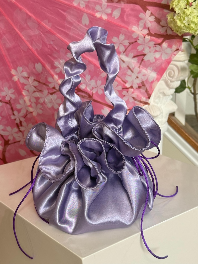 Purple clutches and evening bags - purple satin wedding bag