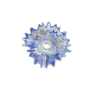 Vintage Murano Hand Blown Blue Swirl Bowl Lavorazine Arte