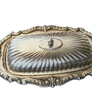 Vintage Silver Plate Butter Dish by Taunton Silversmiths