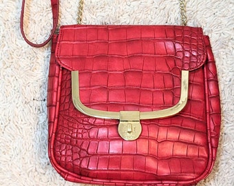 Vintage Lulu Guinness Bags Red Small Shoulder Bag Crossbody