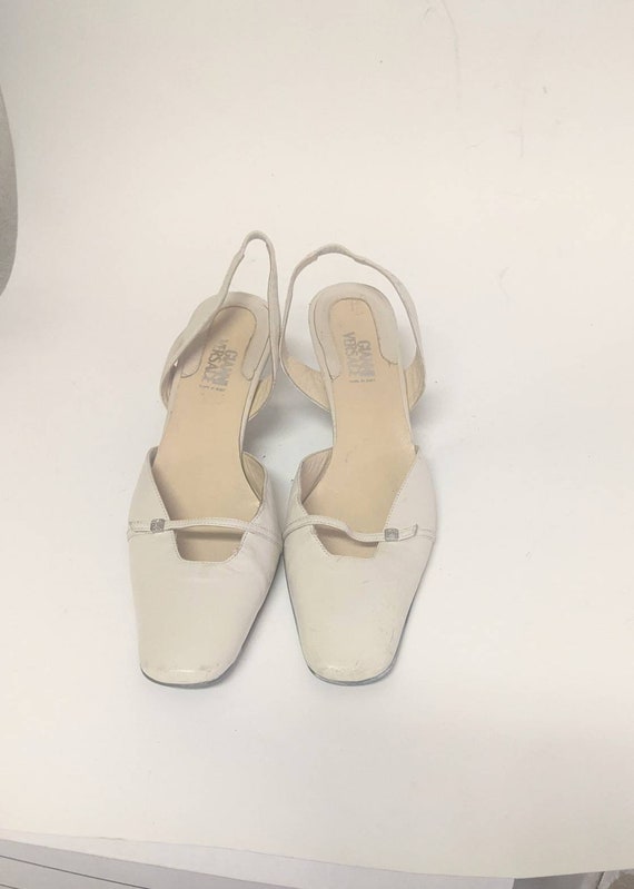 Gianni Versace Beige Cream Shoes Sling back Pumps 