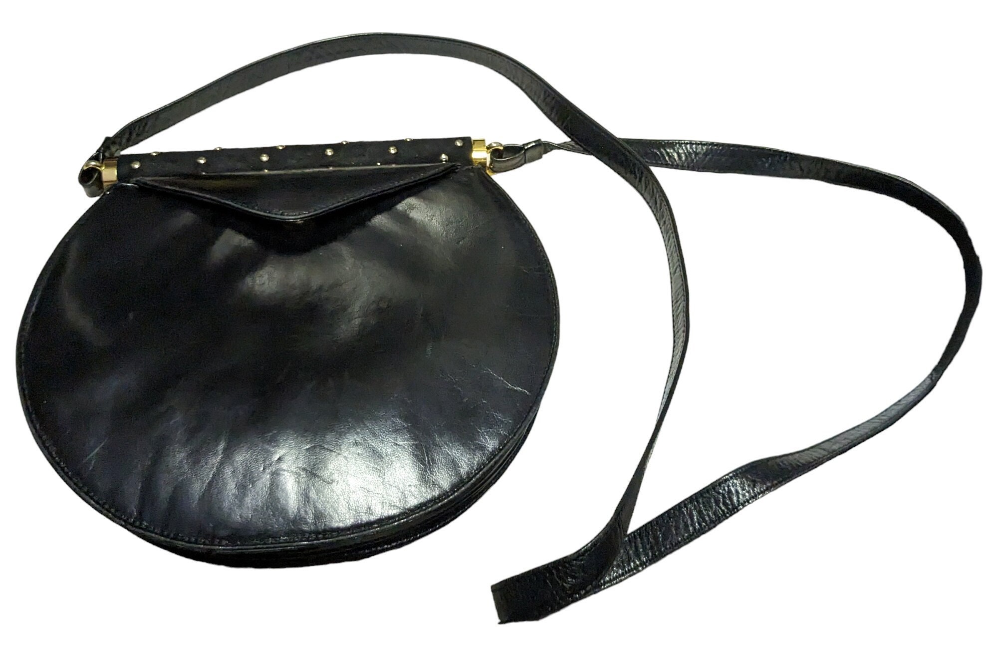 Franco Bellini Italy Purse Shoulder Strap Bag Dark Navy