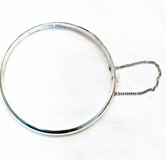 Sterling Silver Bracelet 925 Solid Slip On Bangle… - image 3