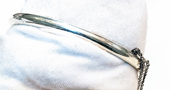 Sterling Silver Bracelet 925 Solid Slip On Bangle… - image 10