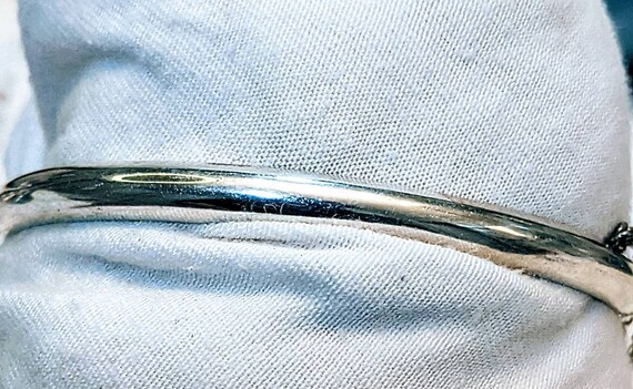 Sterling Silver Bracelet 925 Solid Slip On Bangle… - image 5