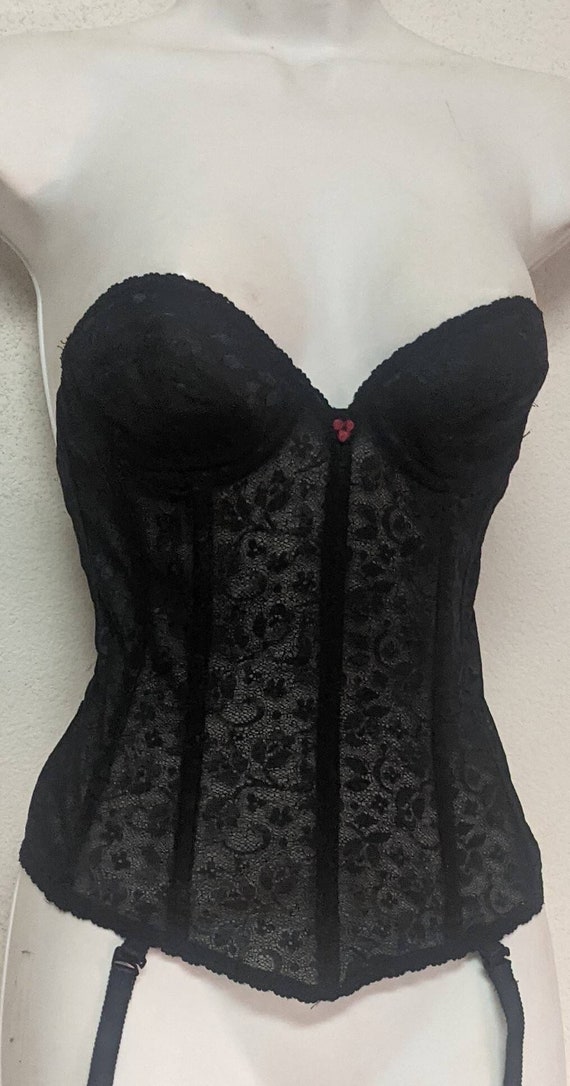 Carnival Bra Full Coverage Lace Bustier Black Sz 34 A Vintage -  Canada
