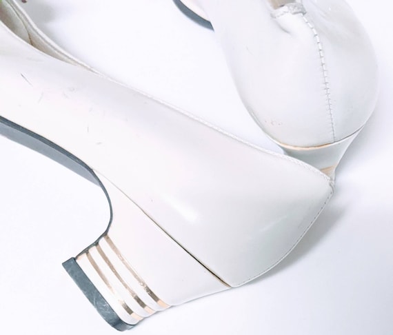 Pierre Cardin Shoes Leather Pumps Off-White 5 1/2… - image 9