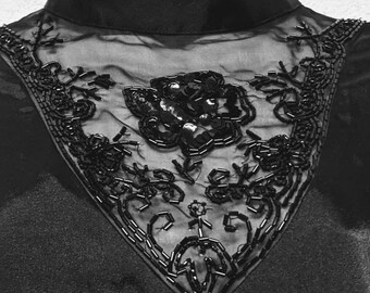 Saks Fifth Avenue Damen Bluse Schwarz Gr. 4 Vintage