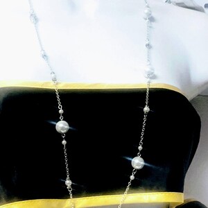 Ralph Lauren CHAPS Pearl Silver Necklace   Silver Vintage