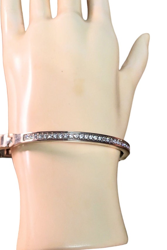 Vintage Anne Klein Crystal Silver Tone Pave Bracel